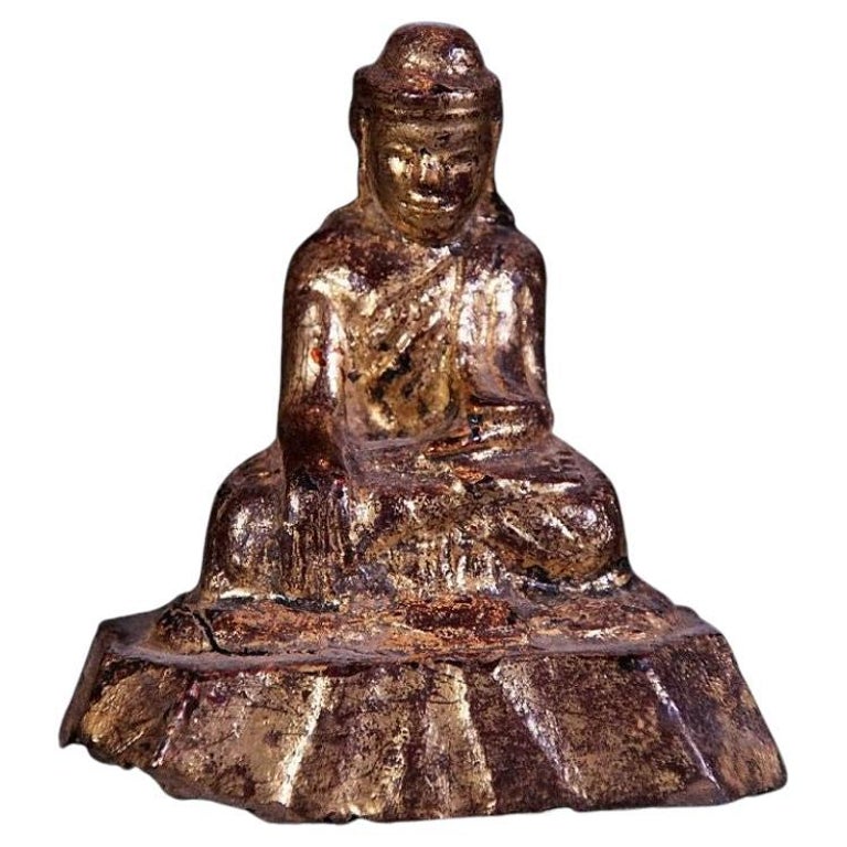 Antique Wooden Buddha Statue from Burma For Sale at 1stDibs