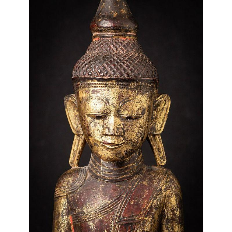 Antique Wooden Buddha Statue from Burma from Burma For Sale 5