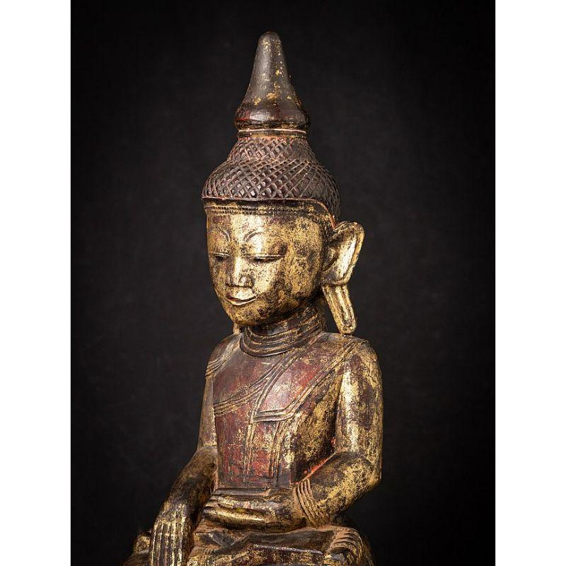 Antique Wooden Buddha Statue from Burma from Burma For Sale 6
