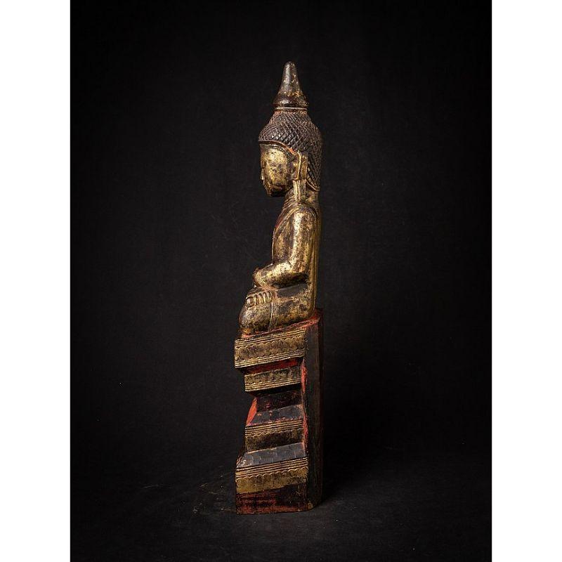 Burmese Antique Wooden Buddha Statue from Burma from Burma For Sale