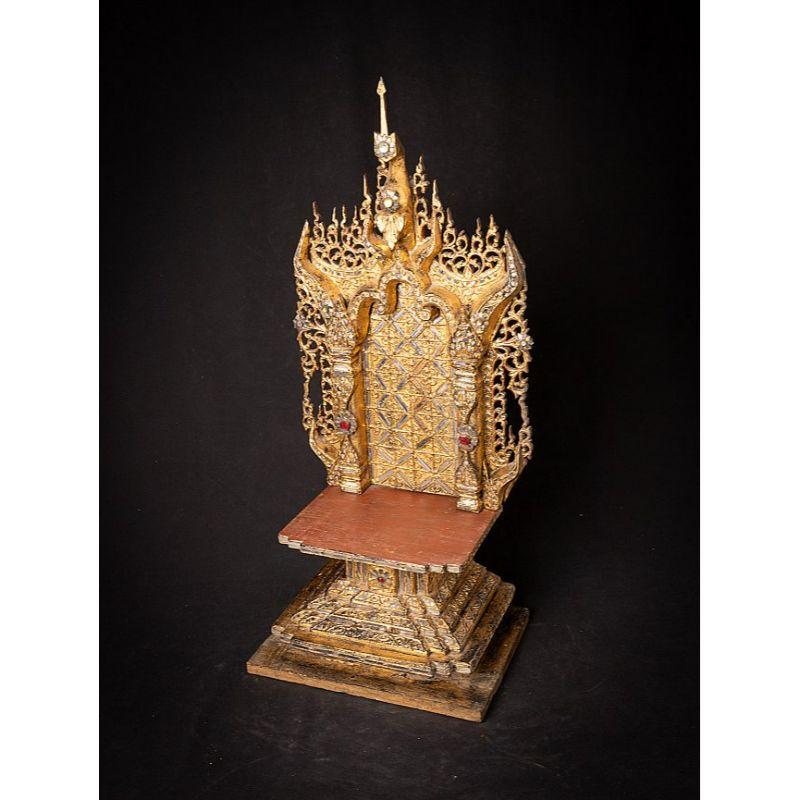 Antique Wooden Buddha Throne from Burma For Sale 5