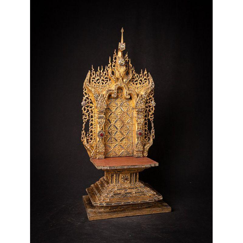 Antique Wooden Buddha Throne from Burma For Sale 1