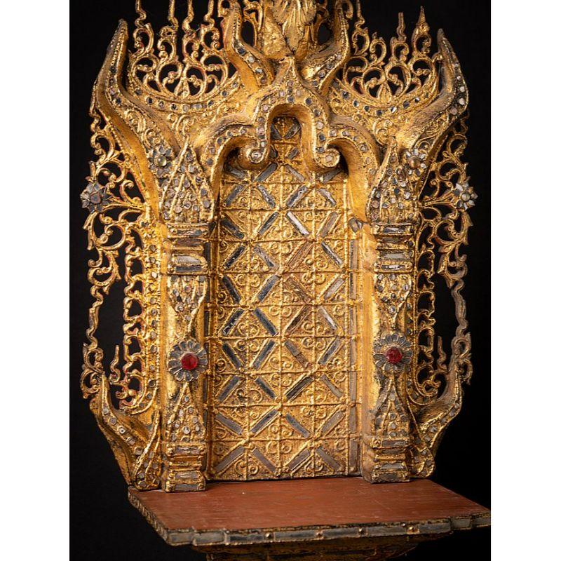Antique Wooden Buddha Throne from Burma For Sale 2