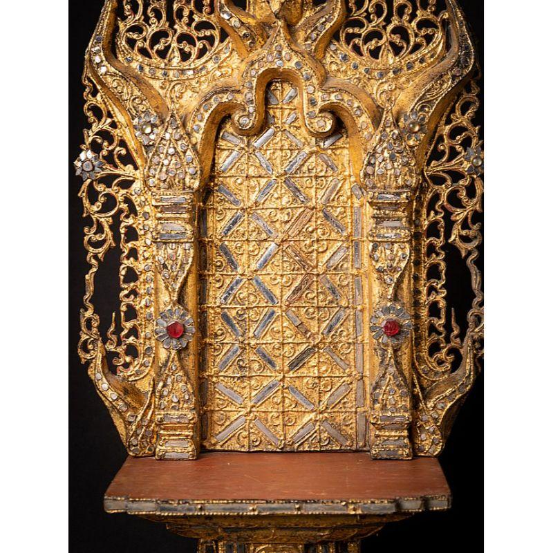 Antique Wooden Buddha Throne from Burma For Sale 3