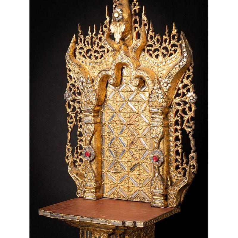 Antique Wooden Buddha Throne from Burma For Sale 4