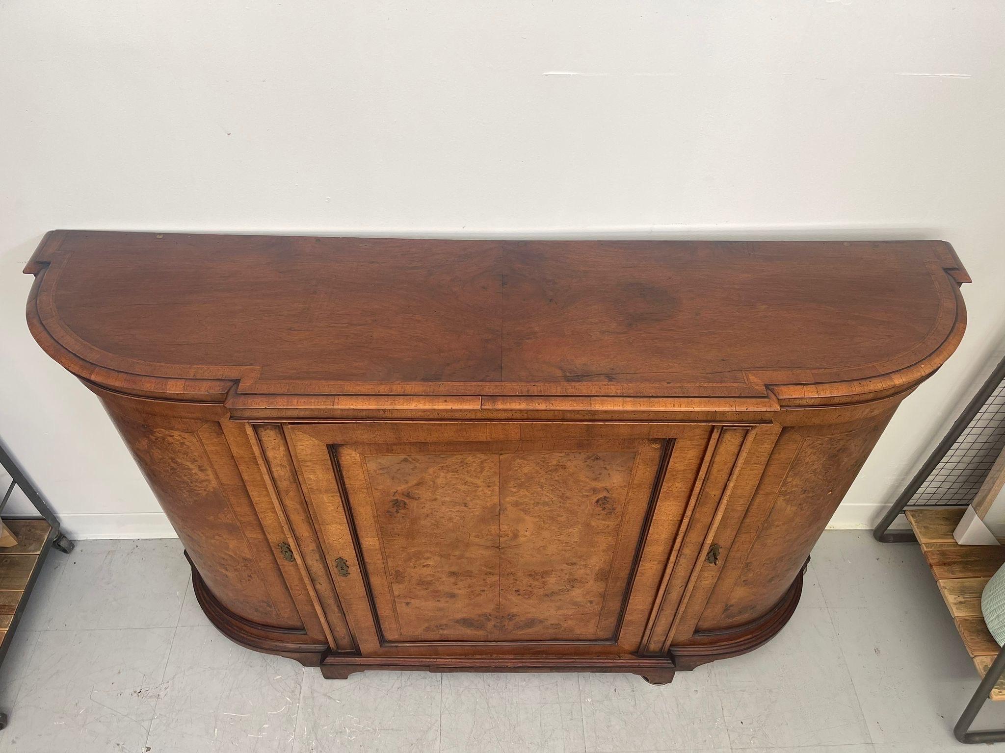 Antique Wooden Buffet With Burl Wood Inlay. 5