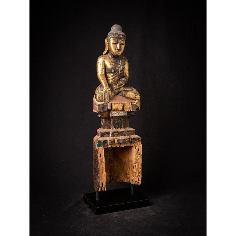 Antique Wooden Burmese Buddha from Burma For Sale 6