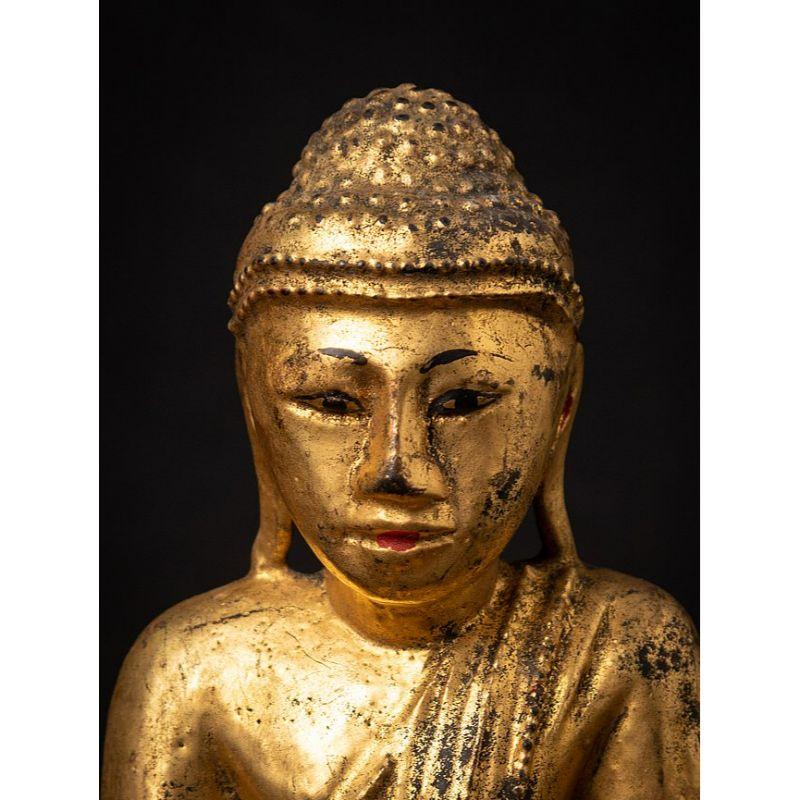 Antique Wooden Burmese Buddha from Burma For Sale 6