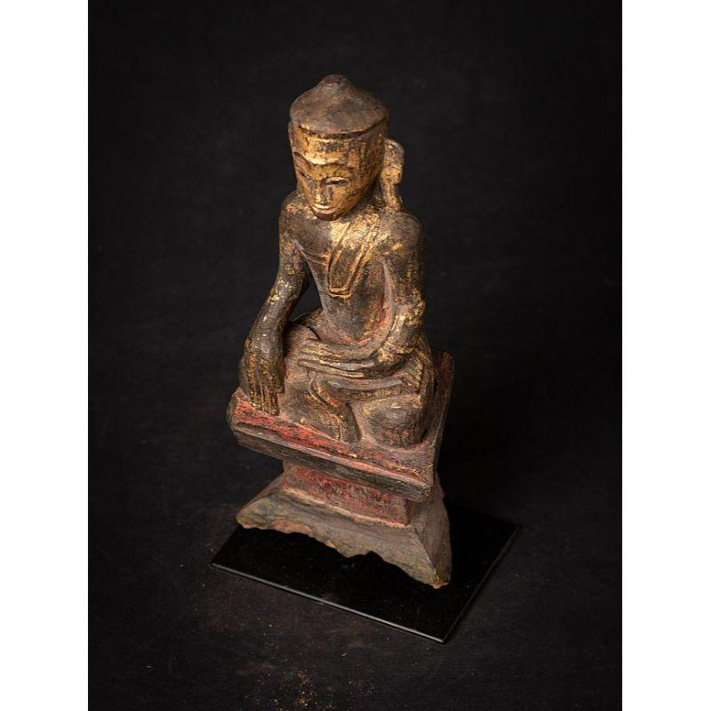 Antique Wooden Burmese Buddha from Burma For Sale 9