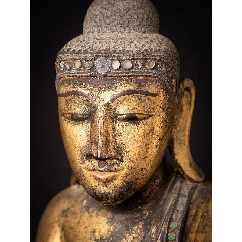 Antique Wooden Burmese Buddha from Burma For Sale 11