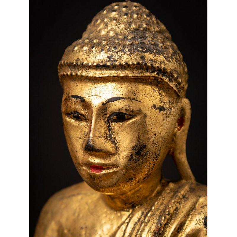 Antique Wooden Burmese Buddha from Burma For Sale 11