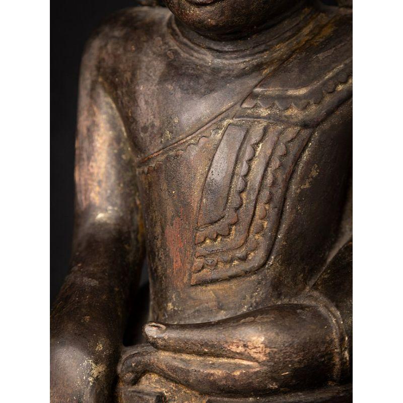 Antique Wooden Burmese Buddha from Burma For Sale 12