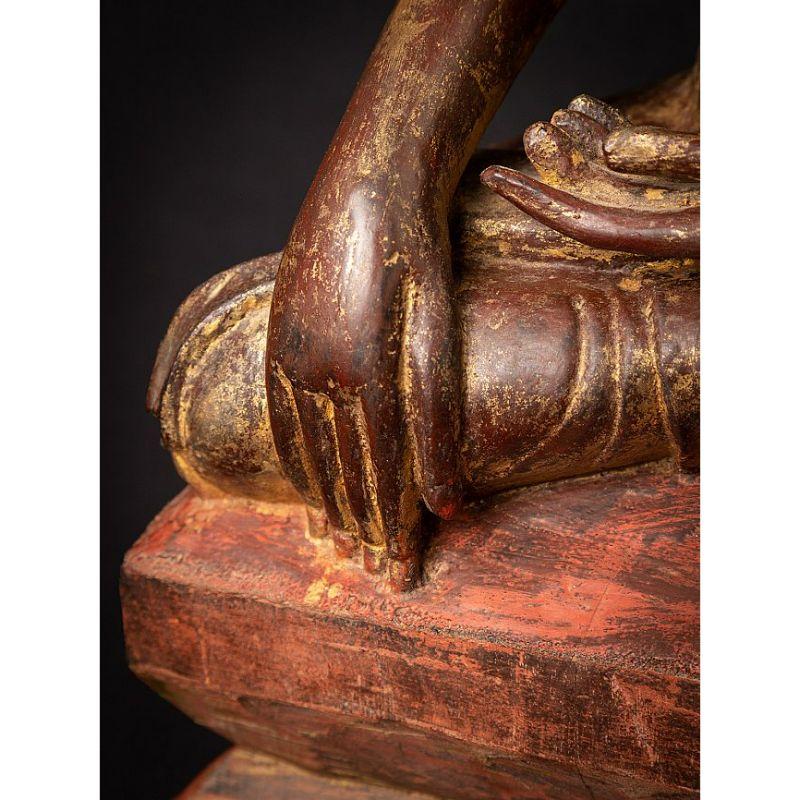 Antique Wooden Burmese Buddha from Burma For Sale 15