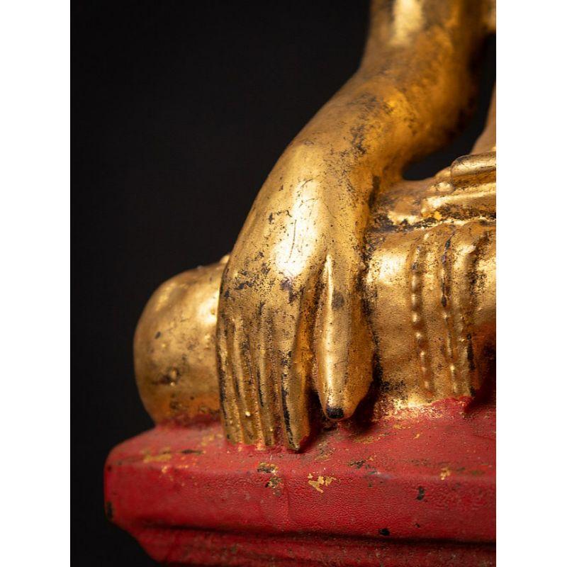 Antique Wooden Burmese Buddha from Burma For Sale 15