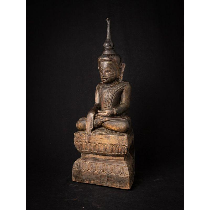 18th Century and Earlier Antique Wooden Burmese Buddha from Burma For Sale