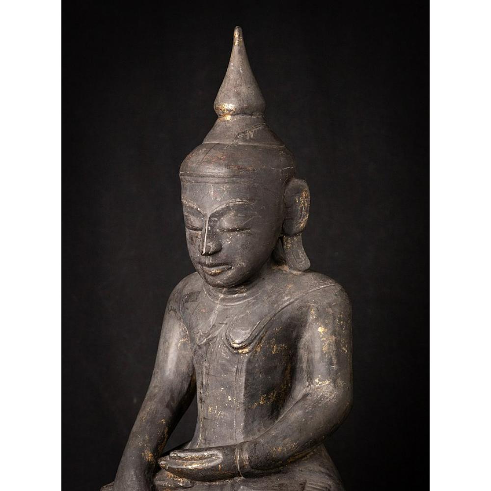 Antique Wooden Burmese Buddha from Burma For Sale 1