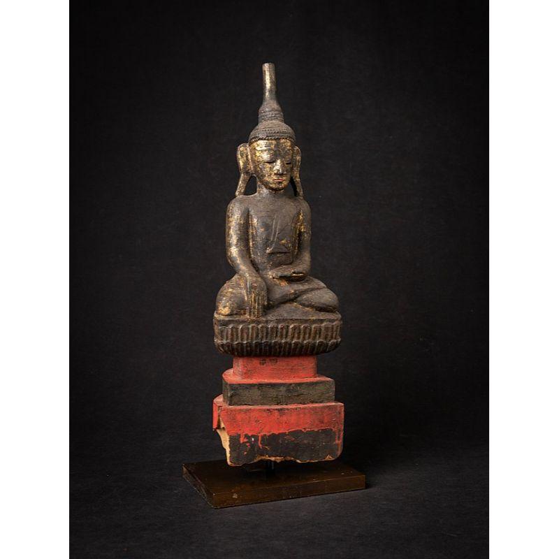 Antique Wooden Burmese Buddha from Burma For Sale 2