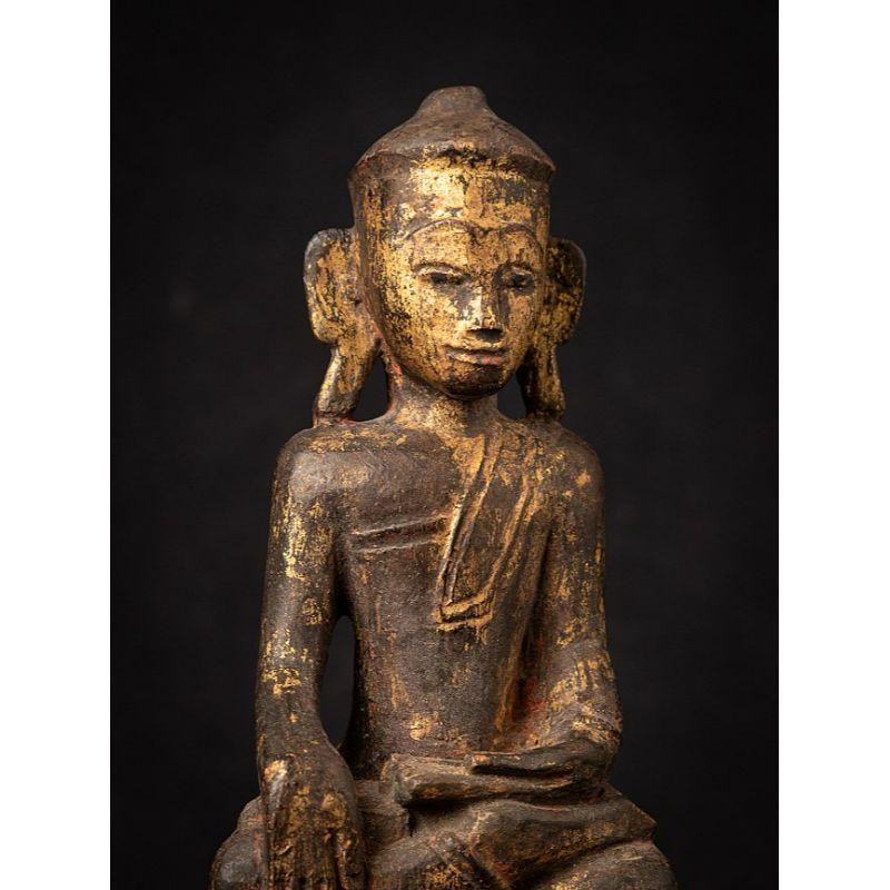Antique Wooden Burmese Buddha from Burma For Sale 3