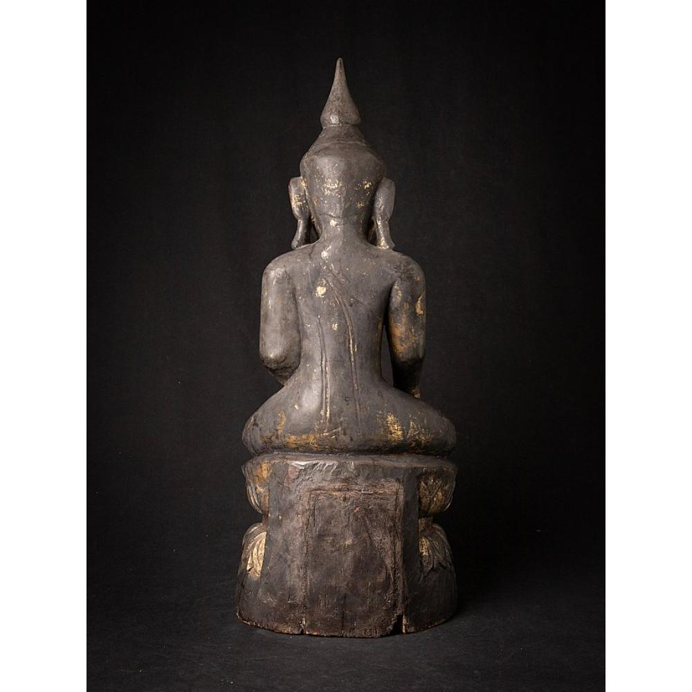 Antique Wooden Burmese Buddha from Burma For Sale 4