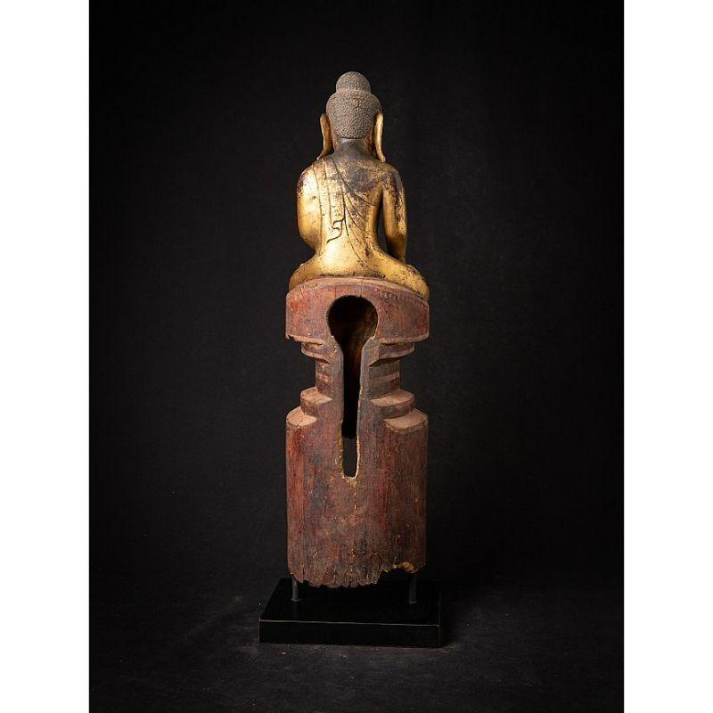 Antique Wooden Burmese Buddha from Burma For Sale 4