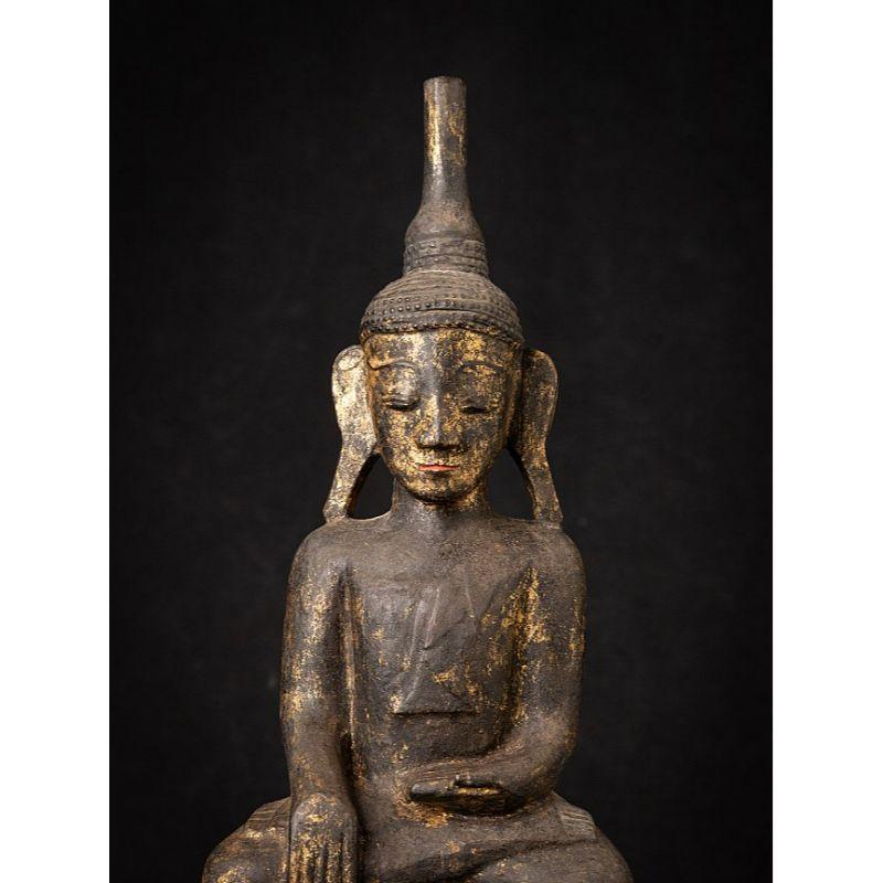 Antique Wooden Burmese Buddha from Burma For Sale 5
