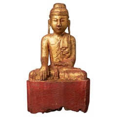 Antique Wooden Burmese Buddha from Burma