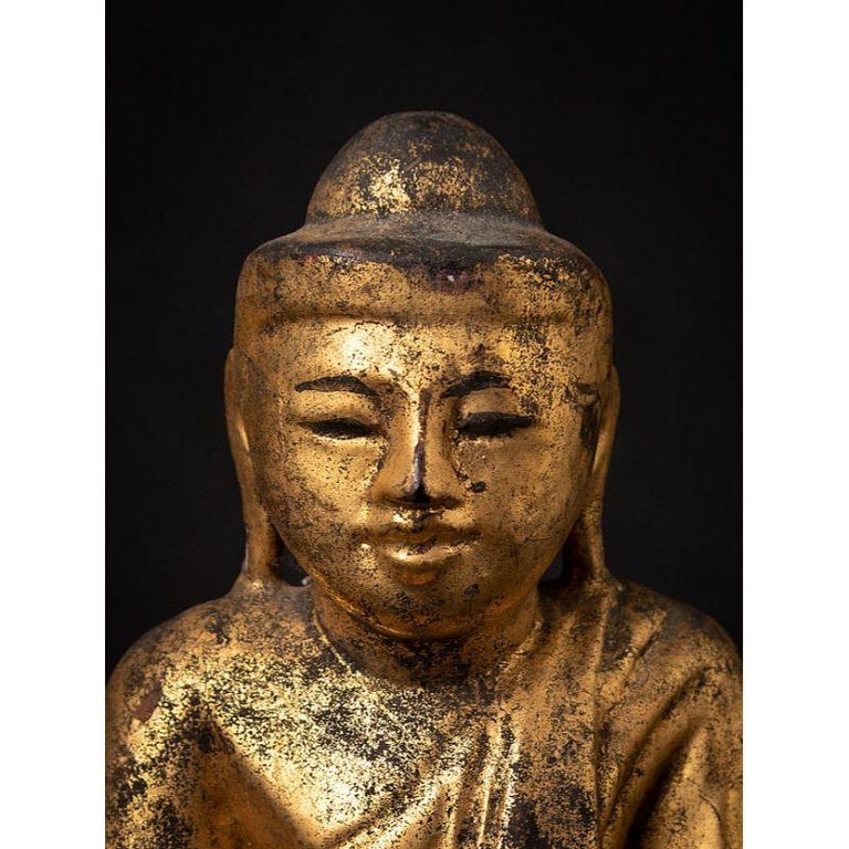 Antique Wooden Burmese Buddha Statue from Burma For Sale at 1stDibs