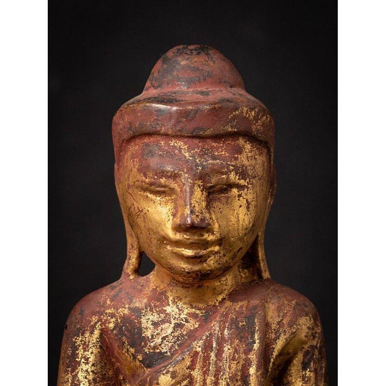 Antique Wooden Burmese Buddha Statue from Burma For Sale at 1stDibs