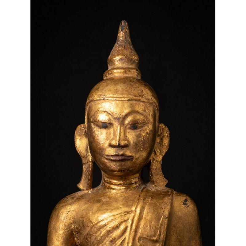 Antique Wooden Burmese Buddha Statue from Burma For Sale 6
