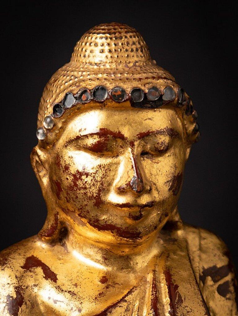 Antique Wooden Burmese Buddha Statue from Burma For Sale 6
