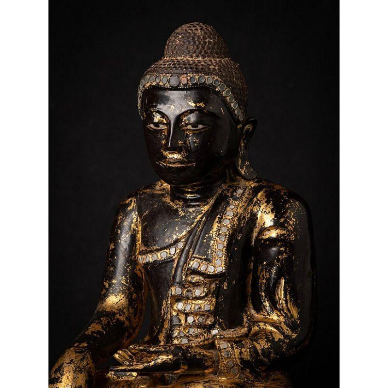 Antique Wooden Burmese Buddha Statue from Burma For Sale 7