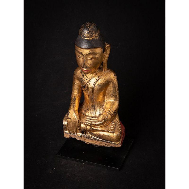 Antique Wooden Burmese Buddha Statue from Burma For Sale 8