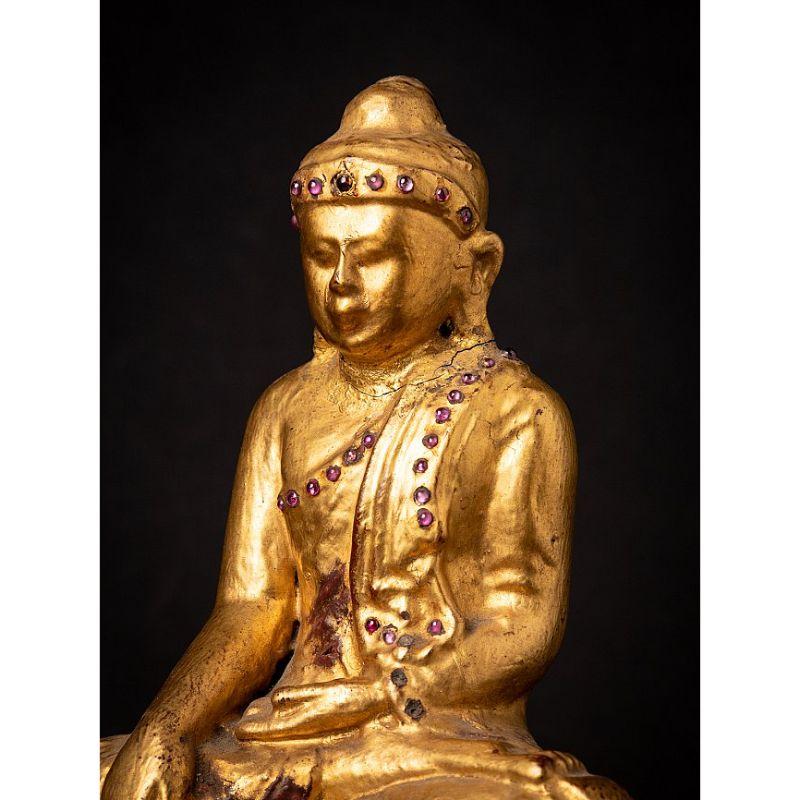 Estatua de Buda birmano de madera antigua de Birmania en venta 6