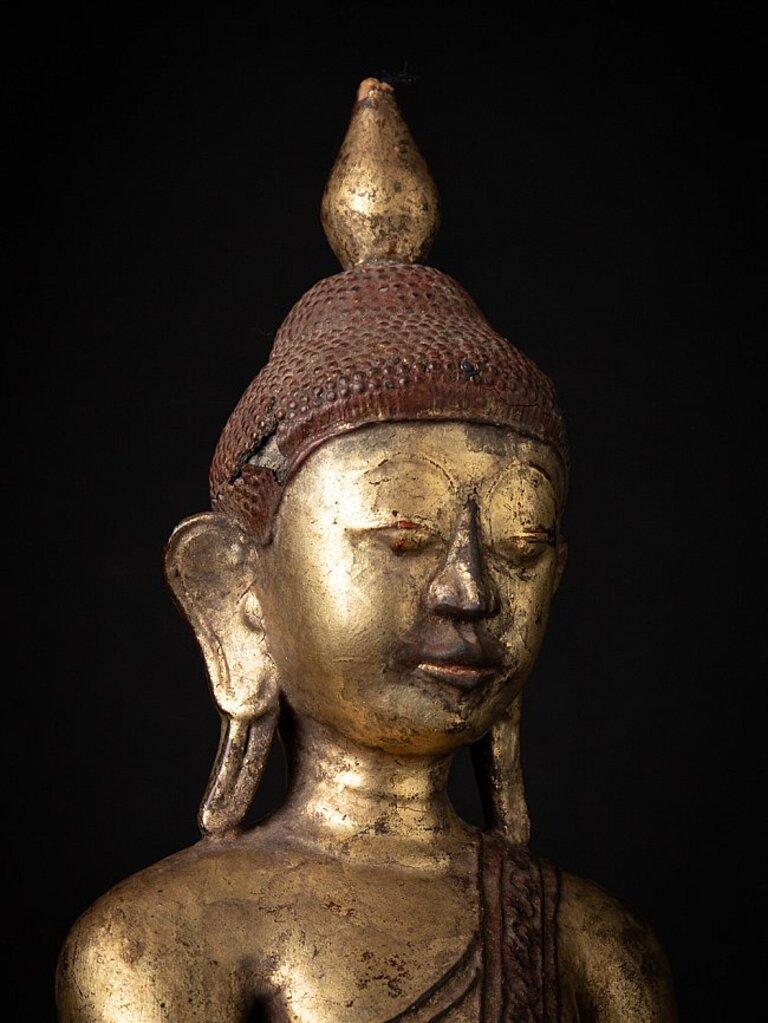 Antique Wooden Burmese Buddha Statue from Burma For Sale at 1stDibs