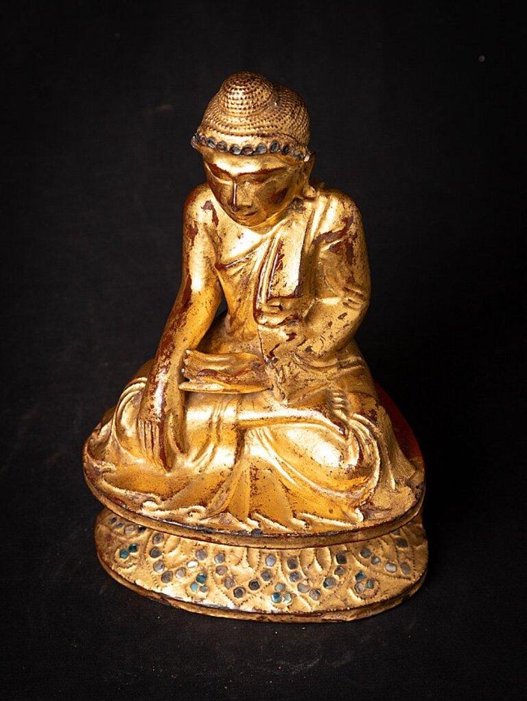 Antique Wooden Burmese Buddha Statue from Burma For Sale 9
