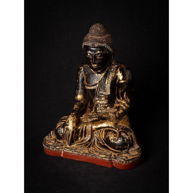 Antique Wooden Burmese Buddha Statue from Burma For Sale 9