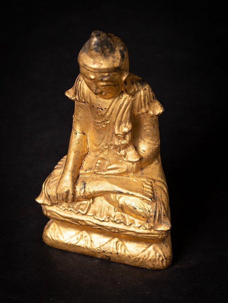 Antique wooden Burmese Buddha statue from Burma For Sale 8