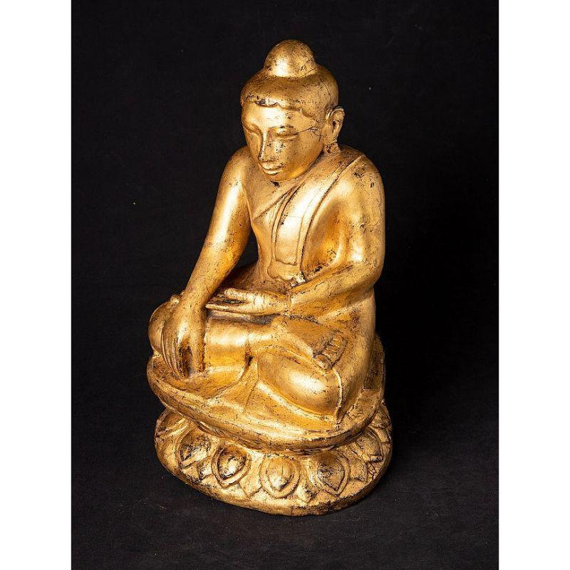 Ancienne statue de Bouddha birman en bois de Birmanie en vente 8