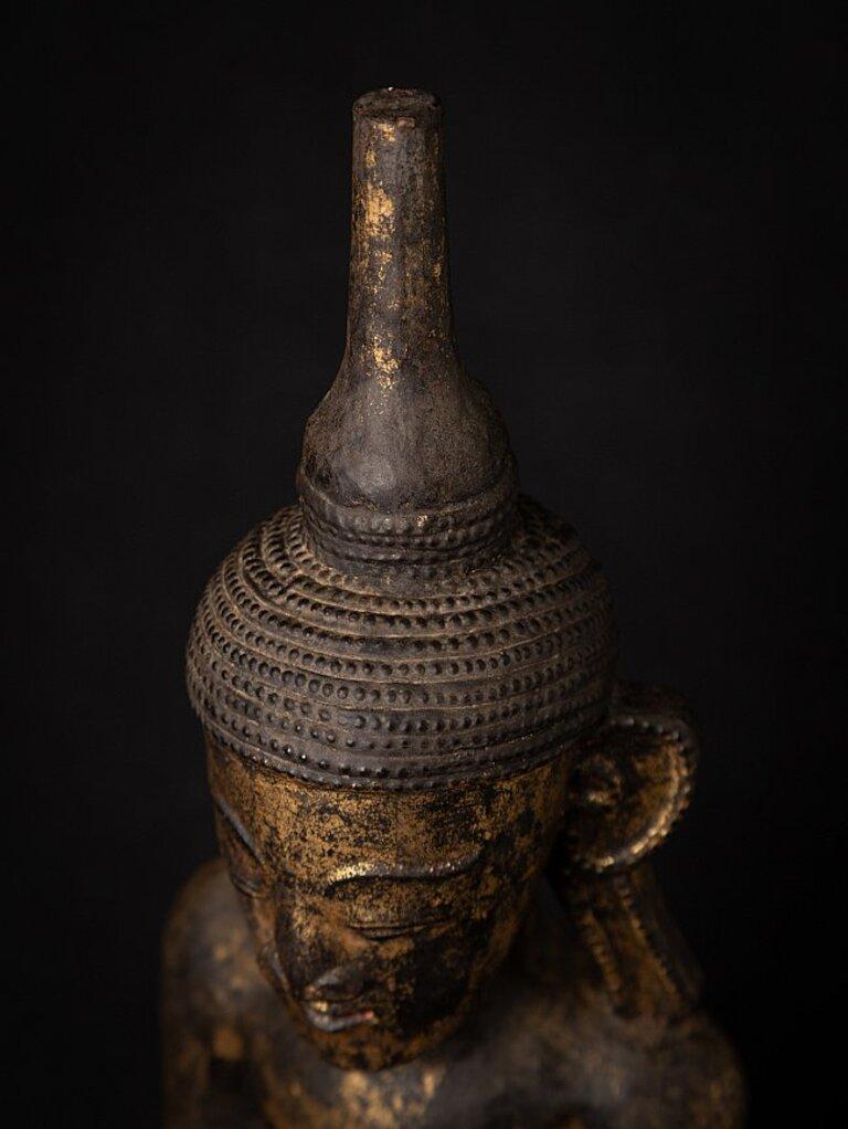 Antique Wooden Burmese Buddha Statue from Burma For Sale 10