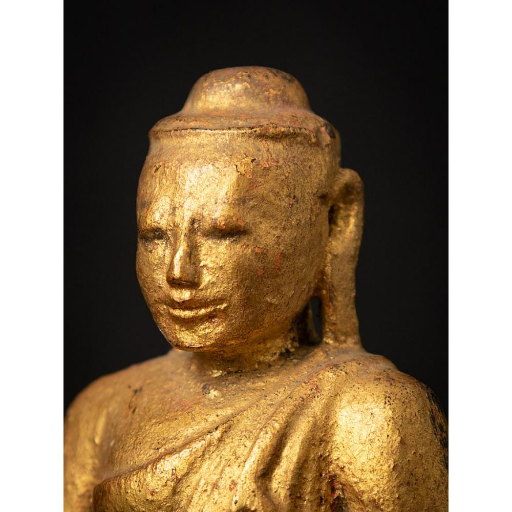 Antique Wooden Burmese Buddha Statue from Burma For Sale 11