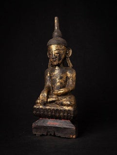Antique Wooden Burmese Buddha Statue from Burma