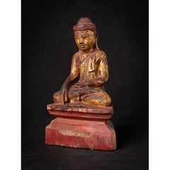 Antique Wooden Burmese Buddha Statue from Burma