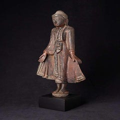 Antique Wooden Burmese Buddha Statue from Burma