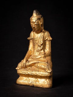 Antique wooden Burmese Buddha statue from Burma