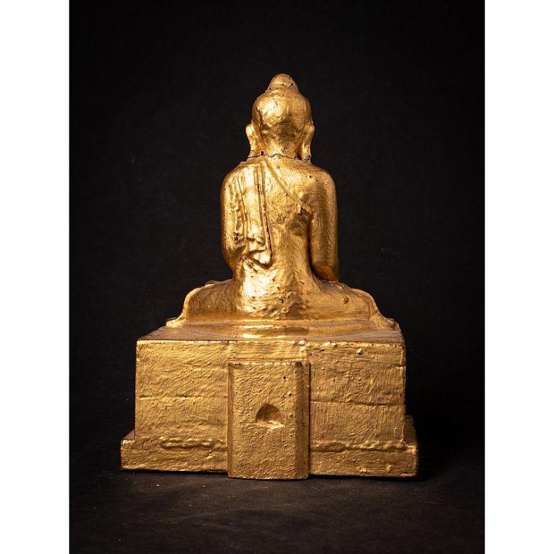 Estatua de Buda birmano de madera antigua de Birmania en Bueno estado para la venta en DEVENTER, NL