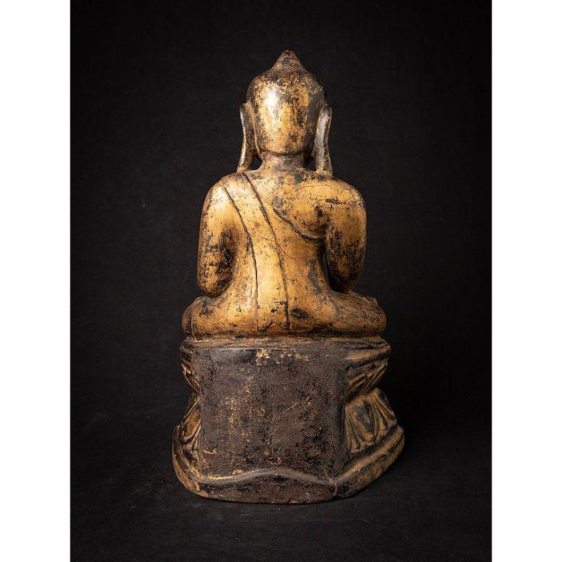 18th Century and Earlier Antique Wooden Burmese Buddha Statue from Burma For Sale