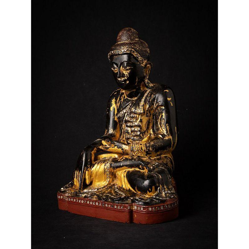19th Century Antique wooden Burmese Buddha statue from Burma For Sale