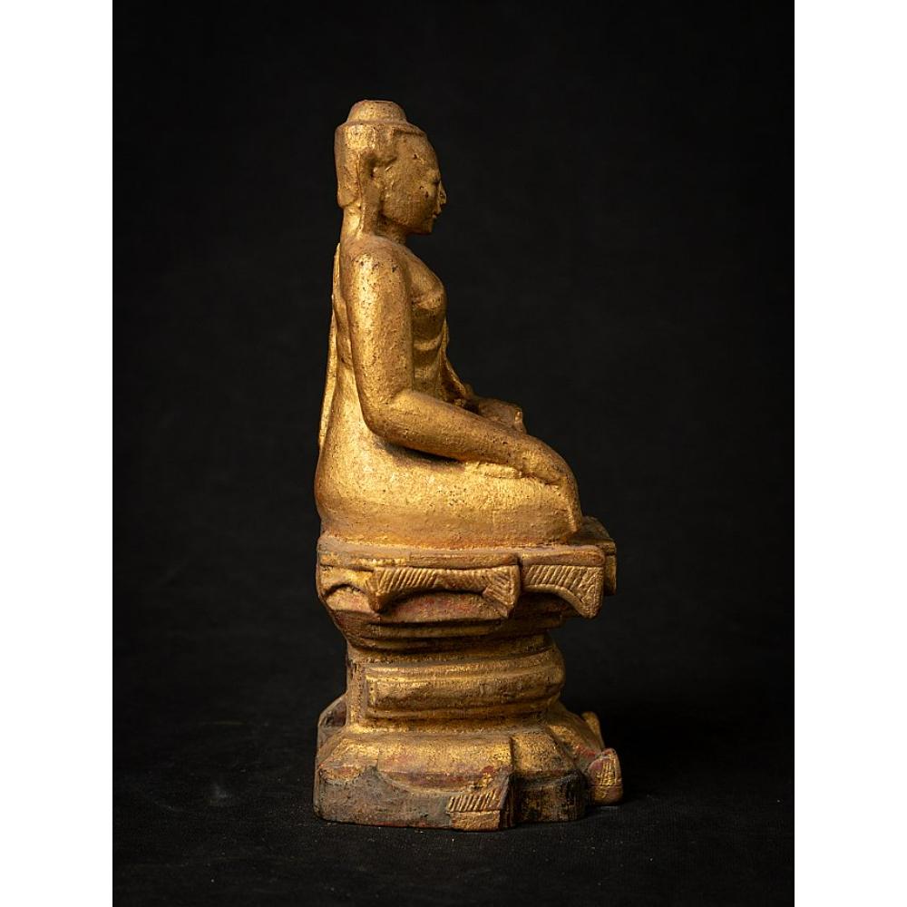 Antique Wooden Burmese Buddha Statue from Burma For Sale 1