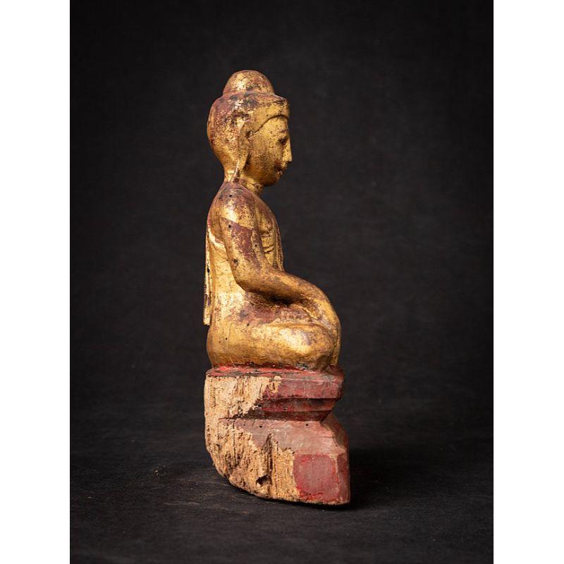 Antique Wooden Burmese Buddha Statue from Burma For Sale 1