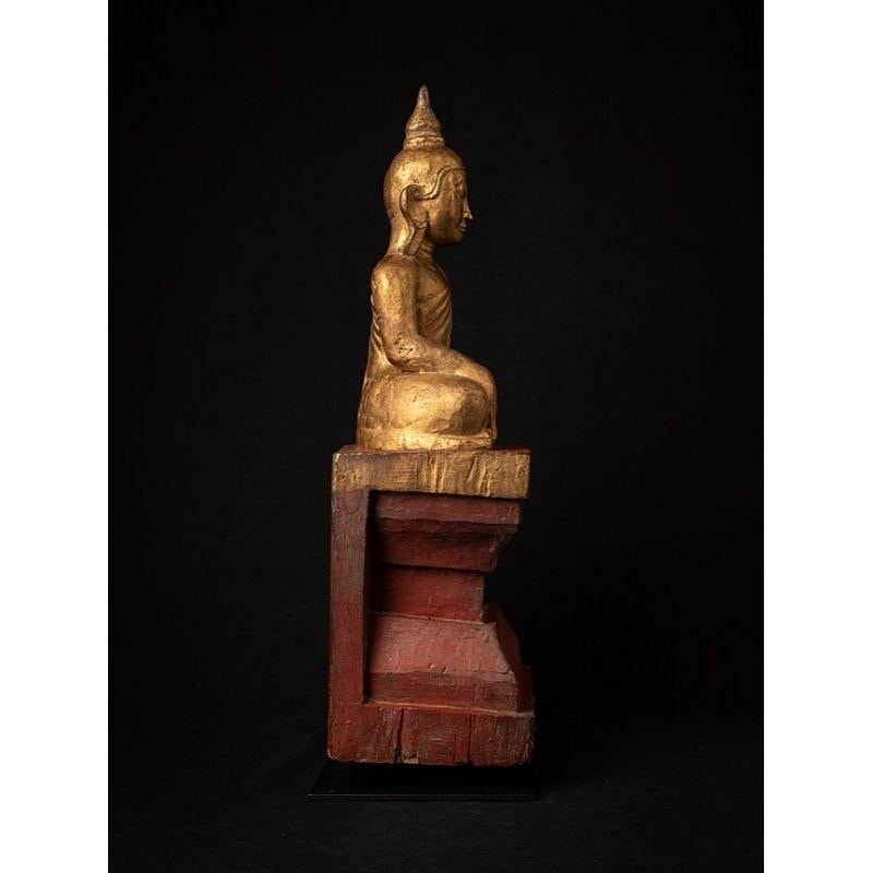 Antique Wooden Burmese Buddha Statue from Burma For Sale 1